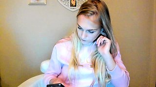 Curly Blonde Teen Records Solo Dildo Masturbation More at