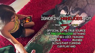 Halloween Threesome Handjob: CFNM with Two Hot Sluts in Costumes Ignoring Me