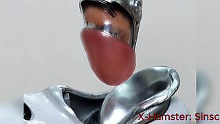 The new blowjob function of the droid is tested, and it is really creamed off