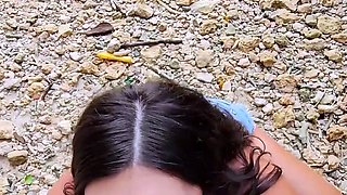 Hot Horny Teacher sucks a Stranger on the beach