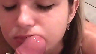 Cute Blonde Amateur Sucks Balls and Gets Face Fucked!
