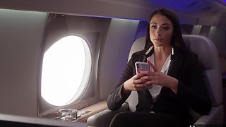 Brunette Angela White enjoys a romantic evening with her guy