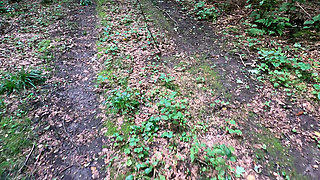 Spanking Her Big Tits in the Woods