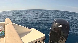 Nude Skinny Dipping in the Open Sea