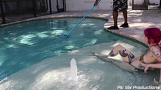 Lady Lazarus Pool Boy Accepts Blowjob Payment