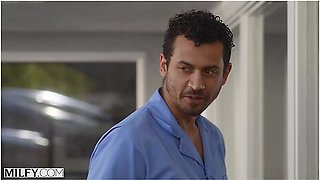 Alex Jones And Syren Demer In Curvy Mature Syren Rides His Young Cock Poolside