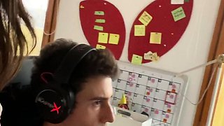 Public blowjob from an amateur brunette babe in POV video