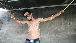 Kicking This Man's Balls Completely Tied up