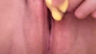 Cougar MILF masturbation with blazing hot Ginger Root insertion