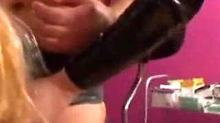 Humiliating wax play with masked guy
