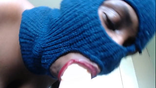 Ass to Pussy Riding Sucking Monster Dildo