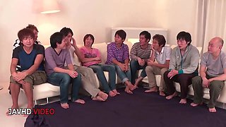 Mihonos Stunning Group Blowjob Session Excites Every Cock In Sight