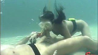 Bamboo sucks and fucks underwater: Blowjob, Doggy  Cowgirl Porn