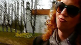 Ginger German MILF stuffs her ass and cunt with dildo