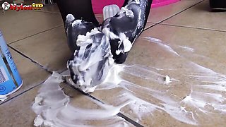 Feet video with awesome baby doll from Nylon Up