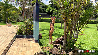 First She Took a Shower with a Hose. Then, She Took a Shower with a Dick.