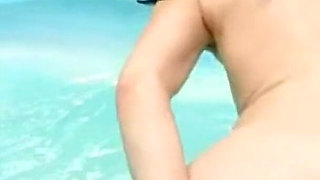 Hot Brunette Fingers Herself Passionately in the Hot Tub