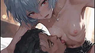 She Keeps the Last Light-blue Hair, Red Eyes, Finished Behind Her Field