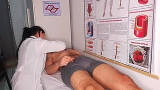 Hot Brazilian Nurse Gives Handjob to Patient's Huge Erection in Hospital