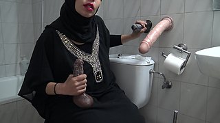 My Hot Wife Masturbates in Front of a Public Toilet