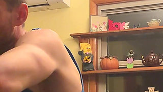 Bend Emo Girl Over Kitchen. Stool in Bright Airy Kitchen Dirty Talk Whole Time