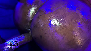 Ebony Tattoo Big Fat Ass Nasty Bitch Gets Down on Big Black Cock at the Club House
