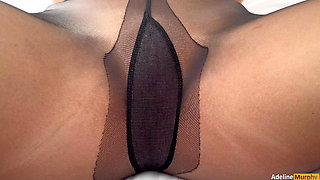 Best POV for Black Pantyhose Footjob