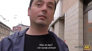 Hunt4k. hunter catches the right moment to seduce teenie blond