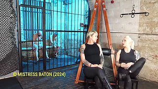 Blonde MILF MistressBaton Spanks Hard in Night Shift BDSM Punishment
