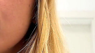 Beautiful Yoga Teacher Hot Blonde in a Half Transparent Mini Dress Goes Full Naked in the Bathroom