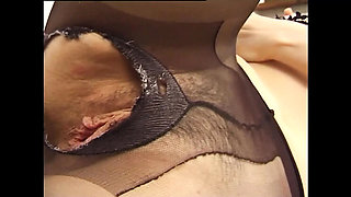 Horny Italian MILF Sheila Stone Masturbates in Stockings and Sucks Hard Cock