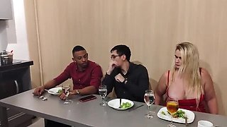 Hot Wife Tiffany Montavani Sneaks Under Table to Suck Cock While Hubby Closes Deals - Cuckold Anal & Blowjob