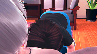 Aunt Cass with a lot of desire to have sex ends up fucking a lucky man - 3D HENTAI ANIMATION