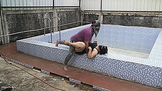 Hyderabad's Telugu Lovers Enjoy Sucked Pussy in Swimming Pool Farmhouse Outdoor Telugu Fuck