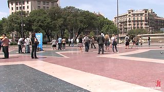 Alina Rose Gets Fucked by Two Men in Public