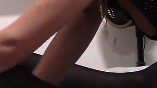 MILF Gives a Blowjob and Cumshot to a Man in Pantyhose