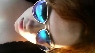 Big Tits Amateur Masturbates with Toy in Car