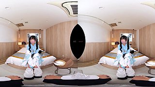 Japanese Beauty Craves VR Passion With Long Hair POV
