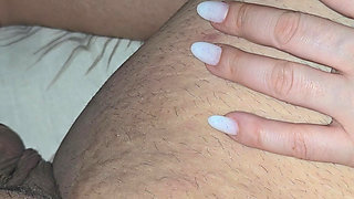 Step mom hand get closer to naked Indian step son big dick