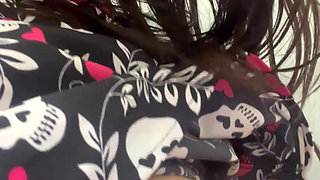 Naughty nurse squirts in public bathroom on break