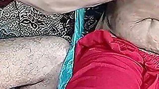 Stepsister Masturbates Bigcock with Hot Moaning in Hindi While Stepbrother Fondles Her Long Nippled Tits