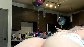 Blonde teen in panties