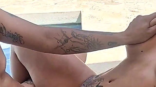 Hardcore Outdoor Sex at the Resort with the Bigdicked Waiter - Dani Clark & Alejandra Palacios