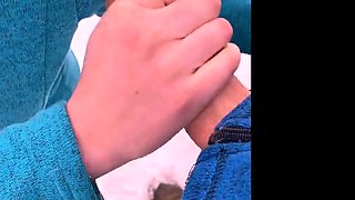 Public Blowjob on a Walking Trail with a Busty Amateur Teen