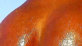 Ebony teen Nancy fucked by strangers on vacation on the beach