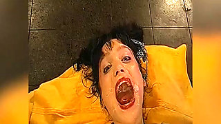 Betty the Cum Swallowing Champion in Dirty Bukkake