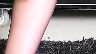 Lola Slips Out of Heels - Hot Nylons on Black Carpet