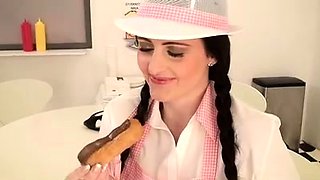 Stacked brunette goes solo toys and masturbation