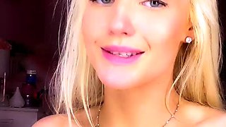 Orgasm of blonde Teen with big boobs