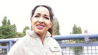 Tiny latina gets her tight pussy devoured by a casting manager